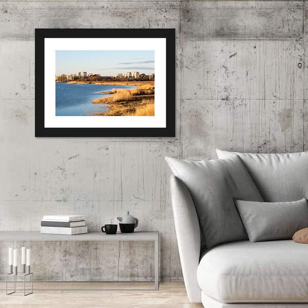 Sunrise Over The Lake In Country Canvas Wall Art-3 Horizontal-Gallery Wrap-25" x 16"-Tiaracle