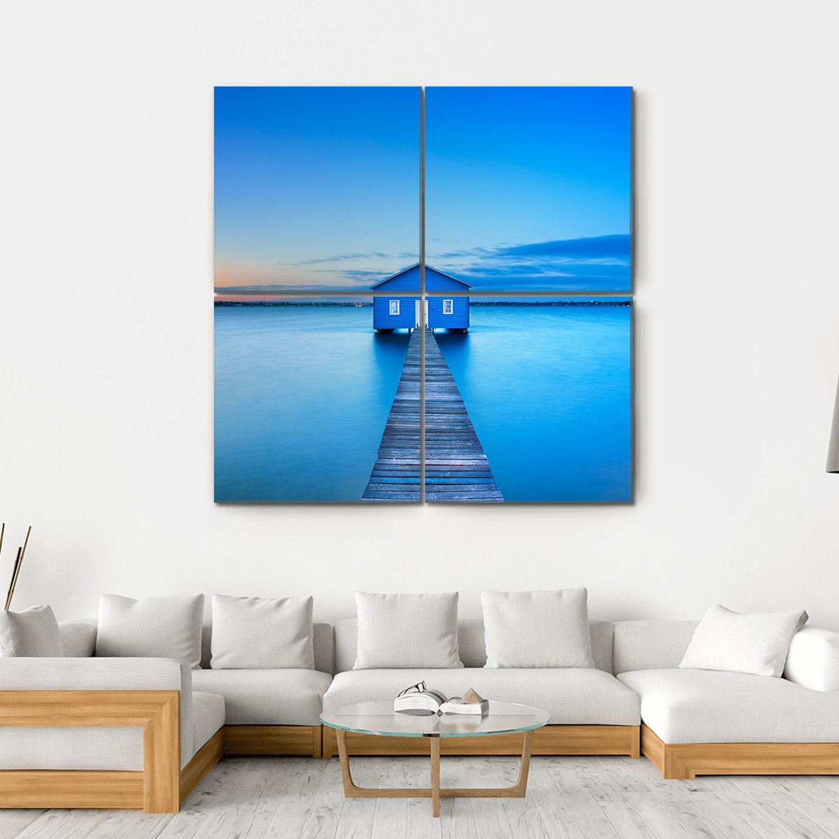 Sunrise Over The Matilda Bay Canvas Wall Art-4 Square-Gallery Wrap-17" x 17"-Tiaracle