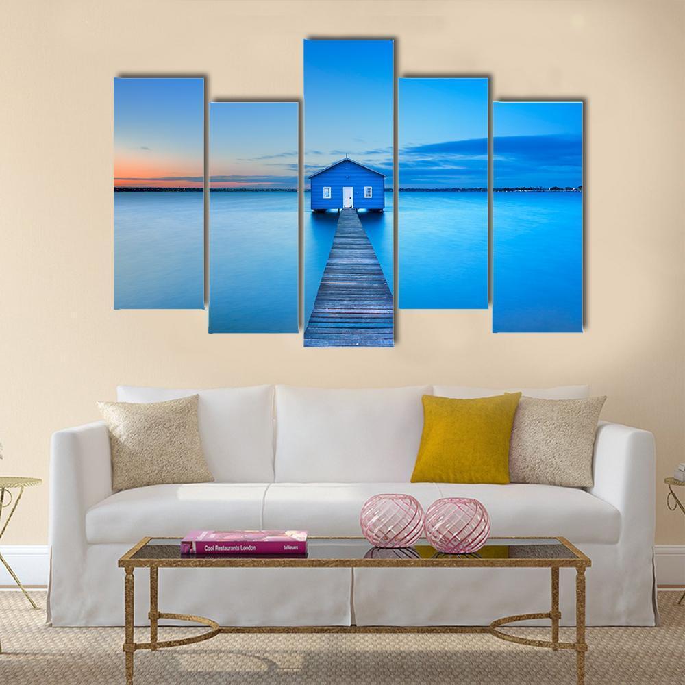 Sunrise Over The Matilda Bay Canvas Wall Art-5 Pop-Gallery Wrap-47" x 32"-Tiaracle