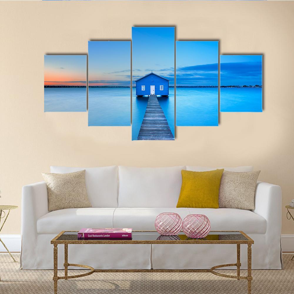 Sunrise Over The Matilda Bay Canvas Wall Art-5 Star-Gallery Wrap-62" x 32"-Tiaracle