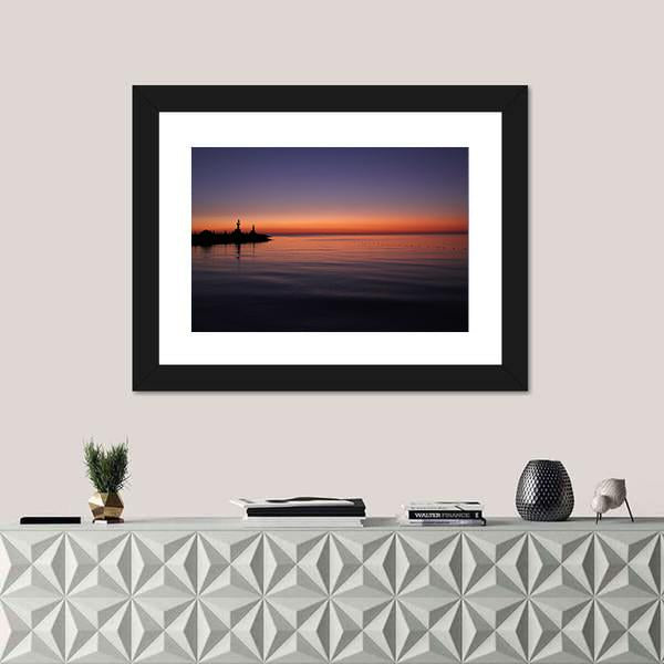 Sunrise Over The Red Sea Canvas Wall Art-1 Piece-Framed Print-20" x 16"-Tiaracle