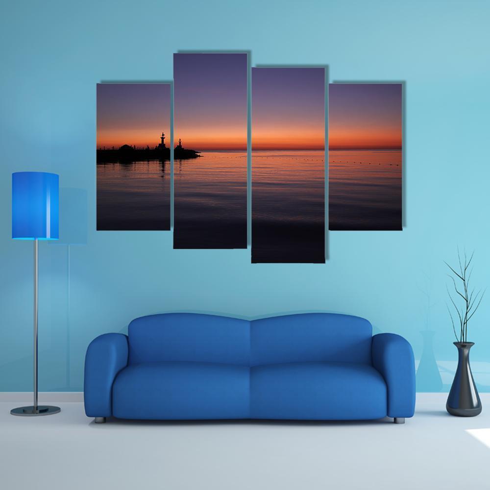 Sunrise Over The Red Sea Canvas Wall Art-4 Pop-Gallery Wrap-50" x 32"-Tiaracle