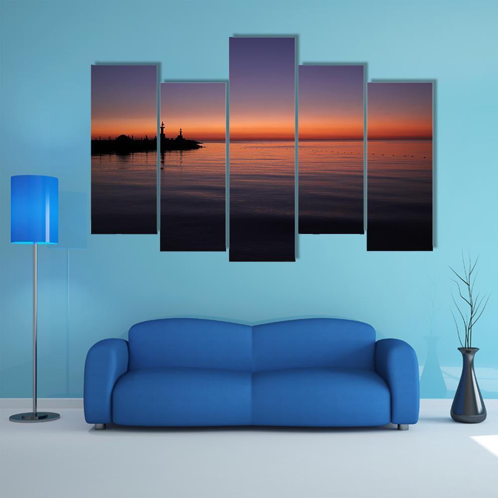 Sunrise Over The Red Sea Canvas Wall Art-5 Pop-Gallery Wrap-47" x 32"-Tiaracle