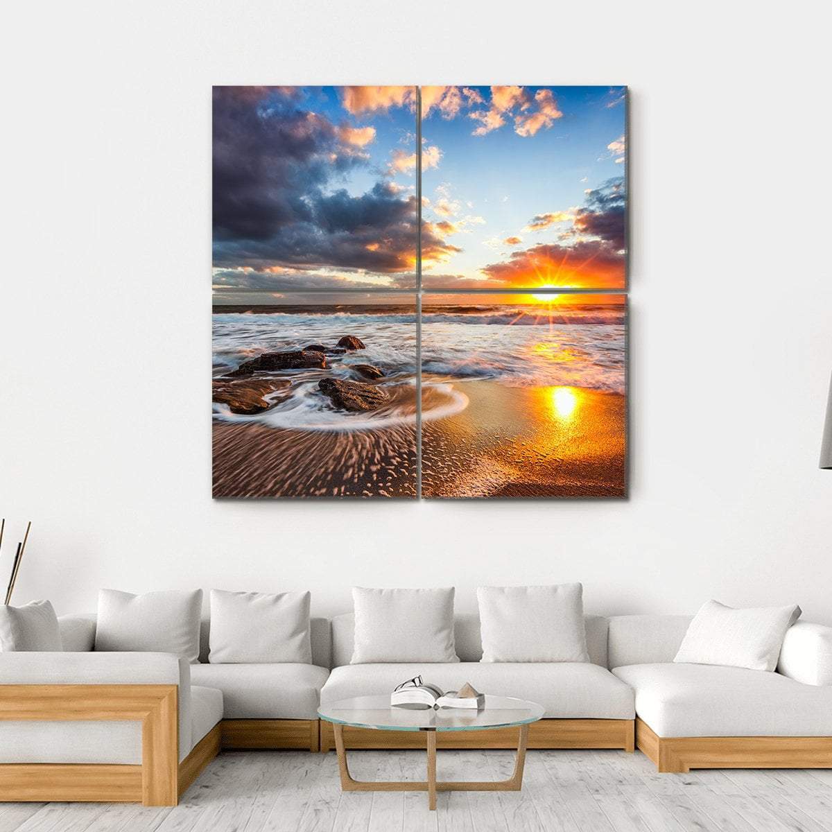 Cloudscape Over Sea Canvas Wall Art-4 Square-Gallery Wrap-17" x 17"-Tiaracle