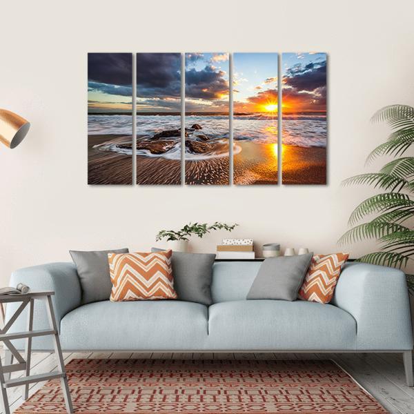 Cloudscape Over Sea Canvas Wall Art-5 Horizontal-Gallery Wrap-22" x 12"-Tiaracle
