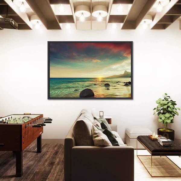 Sunrise Over The Sea Con Dao Canvas Wall Art-3 Horizontal-Gallery Wrap-25" x 16"-Tiaracle