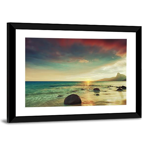 Sunrise Over The Sea Con Dao Canvas Wall Art-3 Horizontal-Gallery Wrap-25" x 16"-Tiaracle