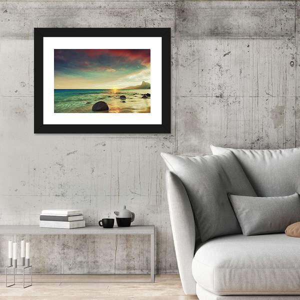 Sunrise Over The Sea Con Dao Canvas Wall Art-3 Horizontal-Gallery Wrap-25" x 16"-Tiaracle