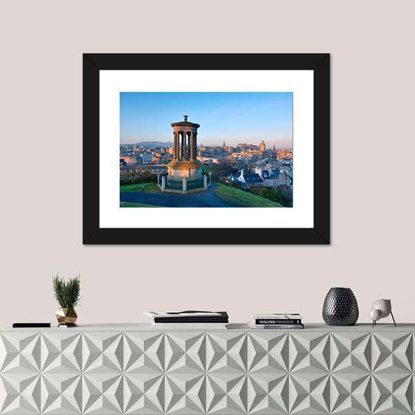 Sunrise View Across The City Of Edinburgh From Calton Hill Canvas Wall Art-1 Piece-Framed Print-20" x 16"-Tiaracle