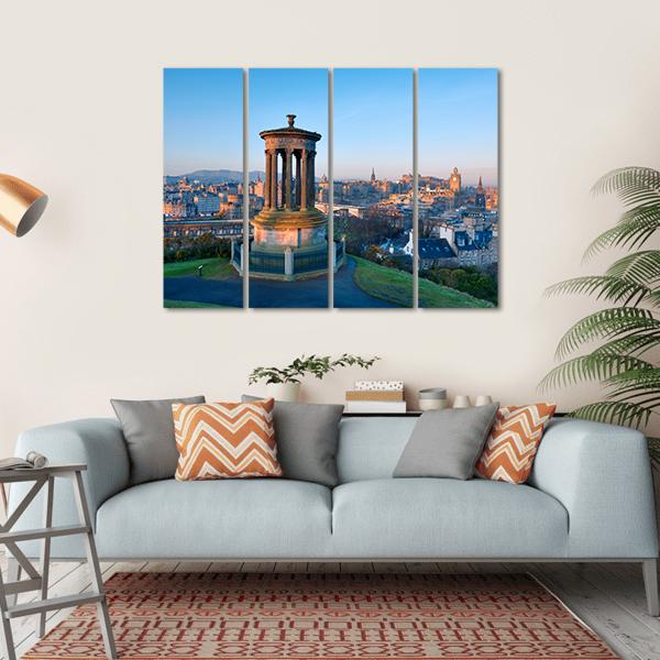 City Of Edinburgh From Calton Hill Canvas Wall Art-4 Horizontal-Gallery Wrap-34" x 24"-Tiaracle