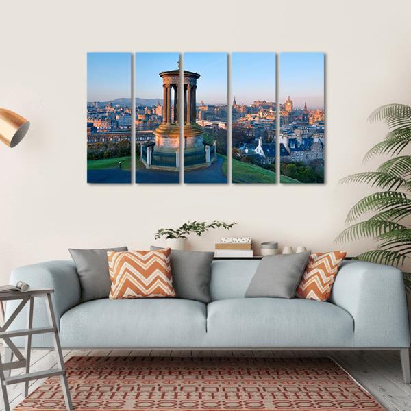 City Of Edinburgh From Calton Hill Canvas Wall Art-5 Horizontal-Gallery Wrap-22" x 12"-Tiaracle