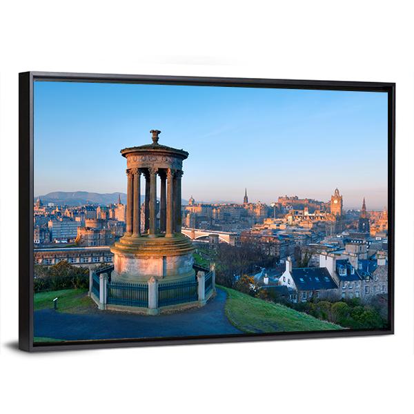Sunrise View Across The City Of Edinburgh From Calton Hill Canvas Wall Art-3 Horizontal-Gallery Wrap-25" x 16"-Tiaracle