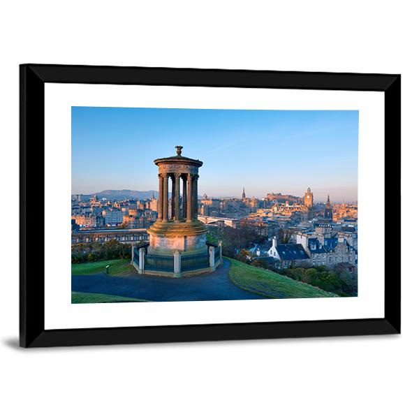 Sunrise View Across The City Of Edinburgh From Calton Hill Canvas Wall Art-3 Horizontal-Gallery Wrap-25" x 16"-Tiaracle