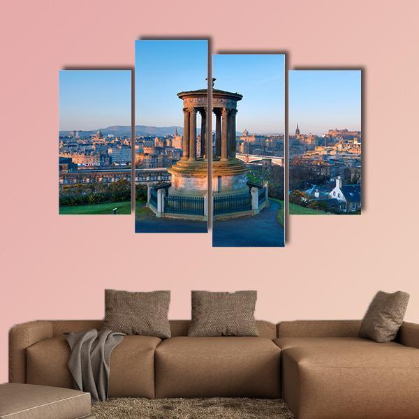 Sunrise View Across The City Of Edinburgh From Calton Hill Canvas Wall Art-1 Piece-Gallery Wrap-48" x 32"-Tiaracle