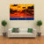 Sunrise With Bright Red Sky On Sea Canvas Wall Art-3 Horizontal-Gallery Wrap-37" x 24"-Tiaracle