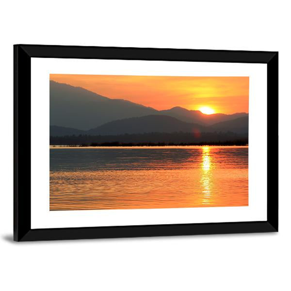 Sunset At Coast Of The Sea Canvas Wall Art-3 Horizontal-Gallery Wrap-25" x 16"-Tiaracle