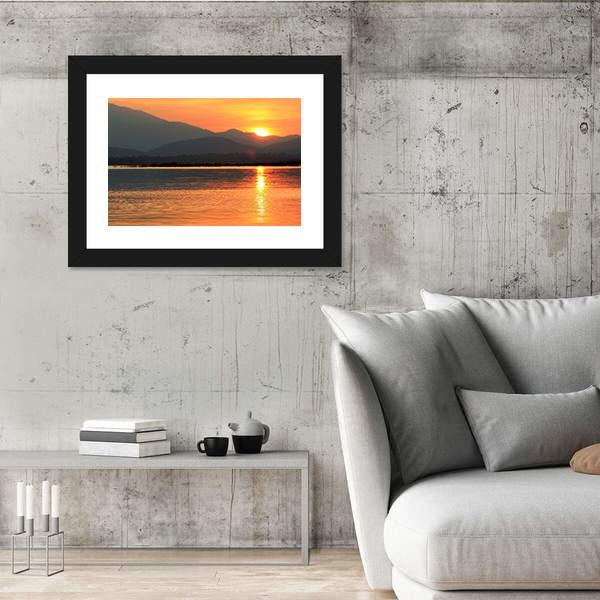 Sunset At Coast Of The Sea Canvas Wall Art-3 Horizontal-Gallery Wrap-25" x 16"-Tiaracle