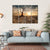 Sunset At Drought Cracked Desert Canvas Wall Art-4 Horizontal-Gallery Wrap-34" x 24"-Tiaracle
