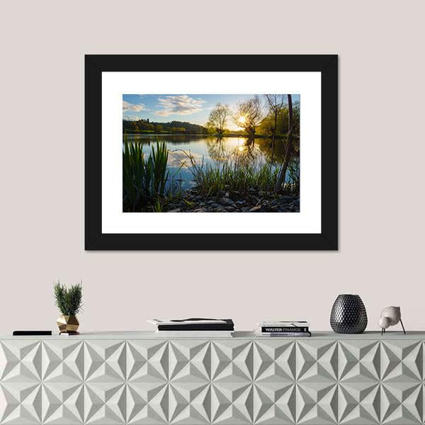 Sunset At Kemnade Canvas Wall Art-1 Piece-Framed Print-20" x 16"-Tiaracle