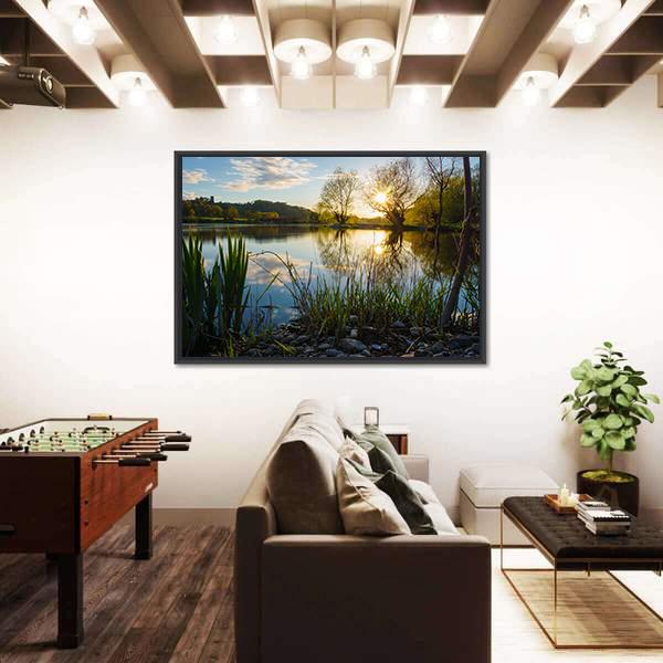 Sunset At Kemnade Canvas Wall Art-3 Horizontal-Gallery Wrap-25" x 16"-Tiaracle