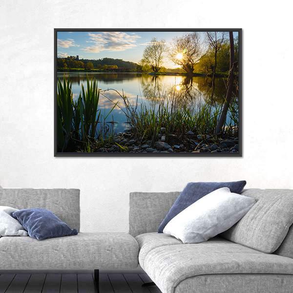 Sunset At Kemnade Canvas Wall Art-3 Horizontal-Gallery Wrap-25" x 16"-Tiaracle