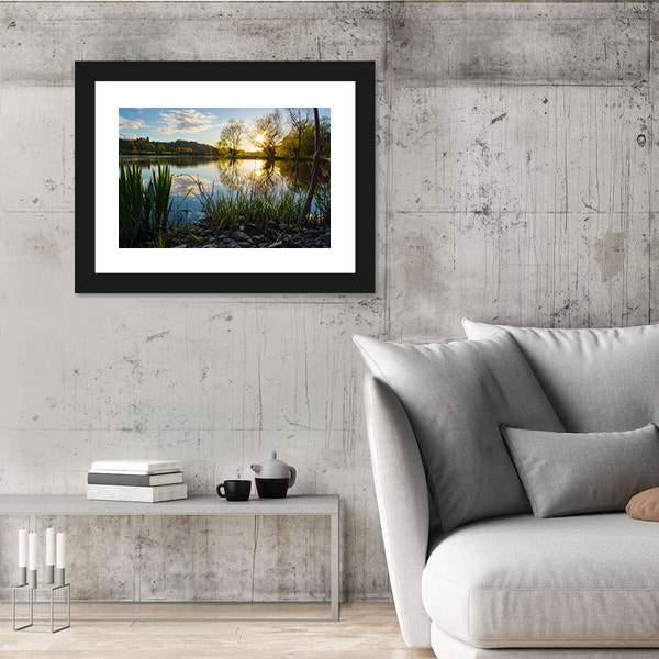 Sunset At Kemnade Canvas Wall Art-3 Horizontal-Gallery Wrap-25" x 16"-Tiaracle
