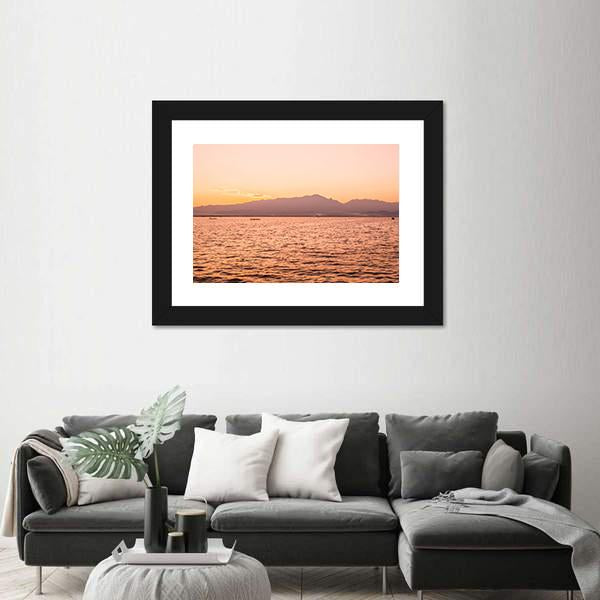 Sunset At Kwan Phayao Lake In Thailand Canvas Wall Art-3 Horizontal-Gallery Wrap-25" x 16"-Tiaracle