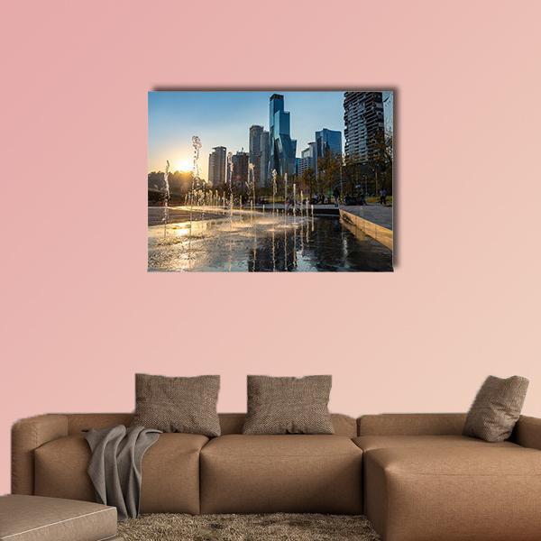 Sunset At La Mexicana Park Canvas Wall Art-1 Piece-Gallery Wrap-48" x 32"-Tiaracle