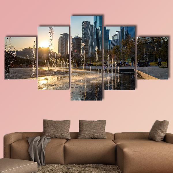Sunset At La Mexicana Park Canvas Wall Art-5 Star-Gallery Wrap-62" x 32"-Tiaracle