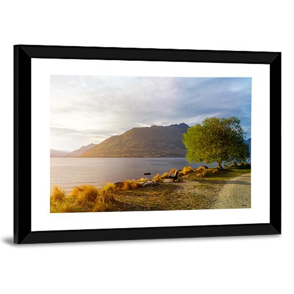 Sunset At Lake Wakatipu Canvas Wall Art-3 Horizontal-Gallery Wrap-25" x 16"-Tiaracle