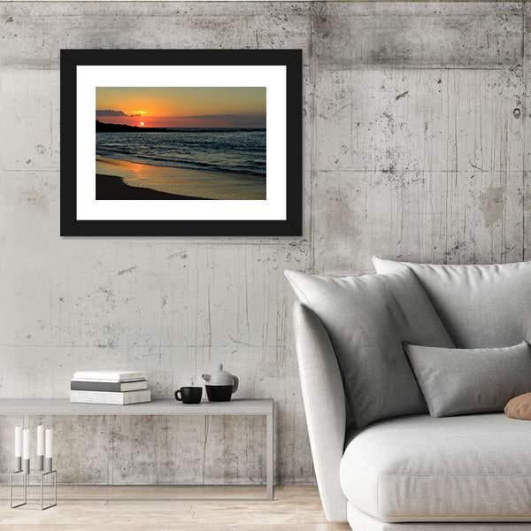 Sunset At Mauna Kea Beach In Island Of Hawaii Canvas Wall Art-3 Horizontal-Gallery Wrap-25" x 16"-Tiaracle