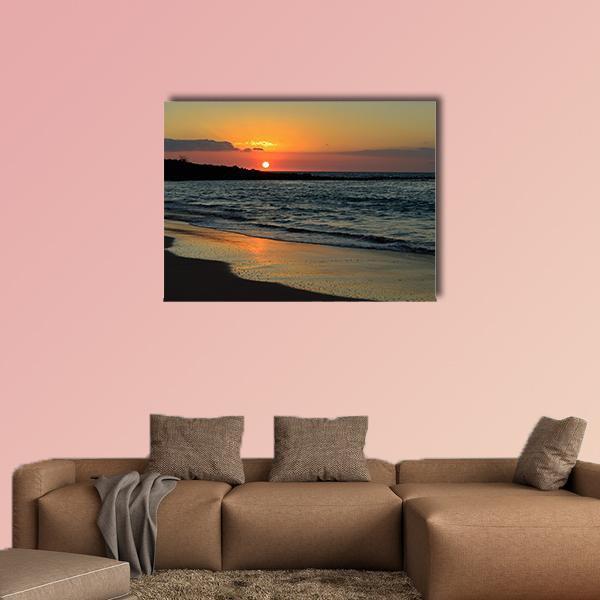 Sunset At Mauna Kea Beach In Island Of Hawaii Canvas Wall Art-1 Piece-Gallery Wrap-48" x 32"-Tiaracle