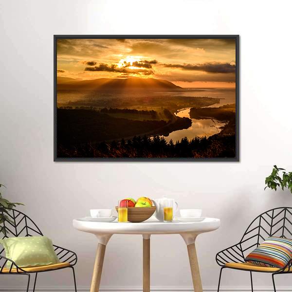 Sunset At Mourne Mountains Canvas Wall Art-3 Horizontal-Gallery Wrap-25" x 16"-Tiaracle