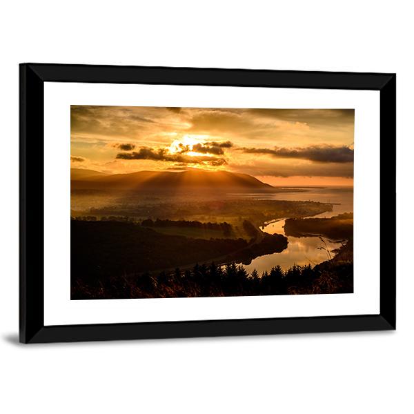 Sunset At Mourne Mountains Canvas Wall Art-3 Horizontal-Gallery Wrap-25" x 16"-Tiaracle