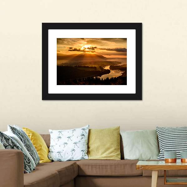 Sunset At Mourne Mountains Canvas Wall Art-3 Horizontal-Gallery Wrap-25" x 16"-Tiaracle
