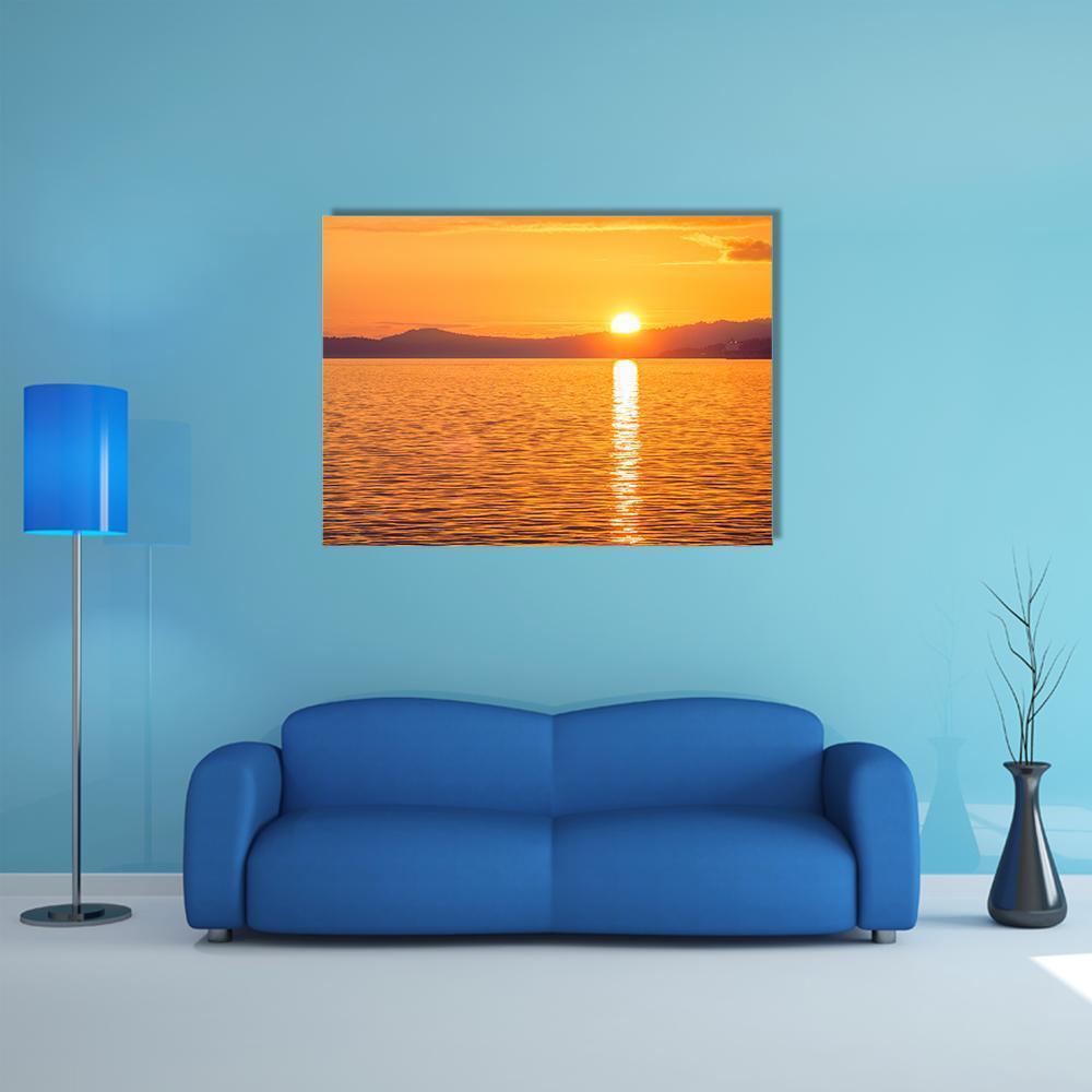 Sunset At Ogden Point Canvas Wall Art-1 Piece-Gallery Wrap-48" x 32"-Tiaracle