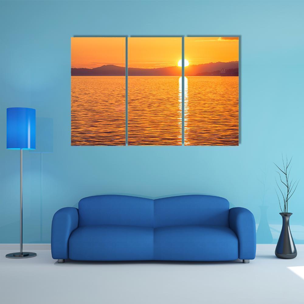 Sunset At Ogden Point Canvas Wall Art-3 Horizontal-Gallery Wrap-37" x 24"-Tiaracle