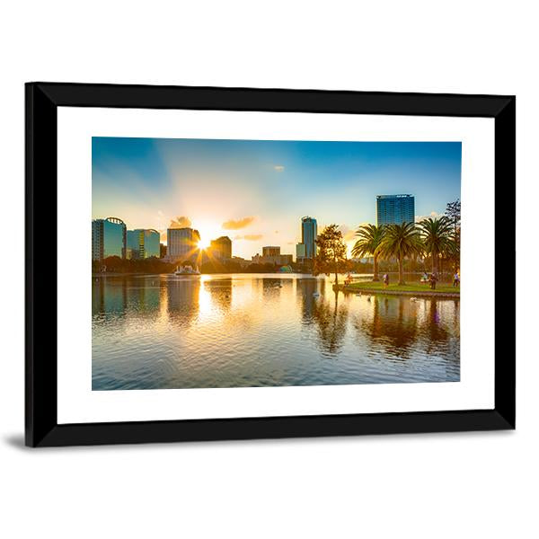 Sunset At Orlando Panoramic Canvas Wall Art-1 Piece-36" x 12"-Tiaracle