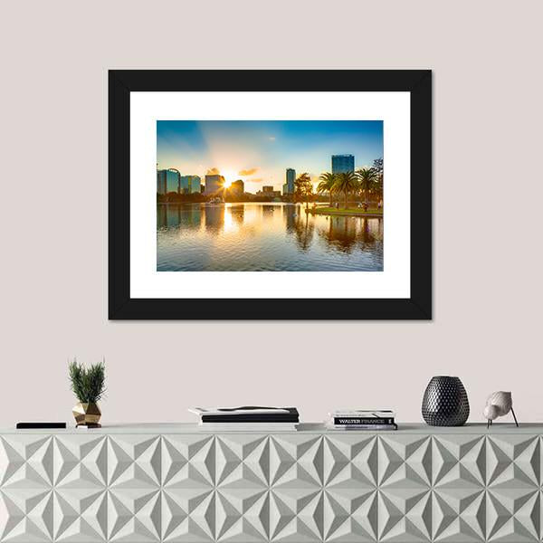 Sunset At Orlando Panoramic Canvas Wall Art-1 Piece-36" x 12"-Tiaracle