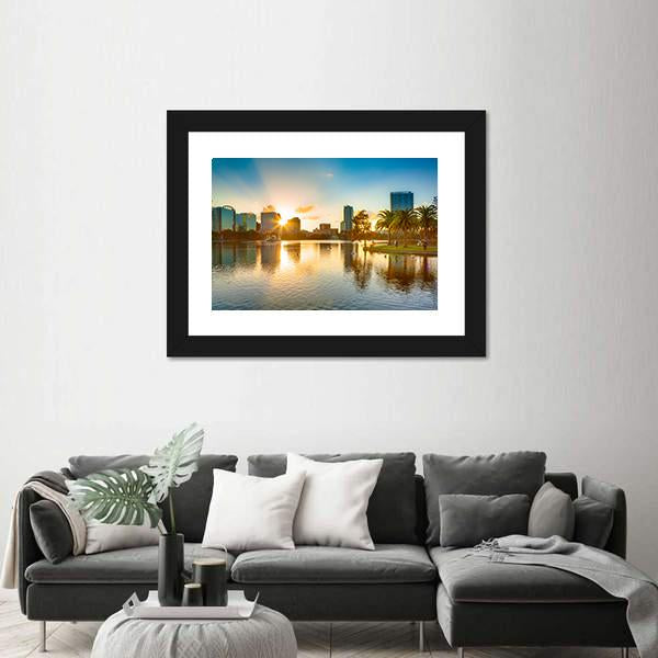 Sunset At Orlando Panoramic Canvas Wall Art-1 Piece-36" x 12"-Tiaracle