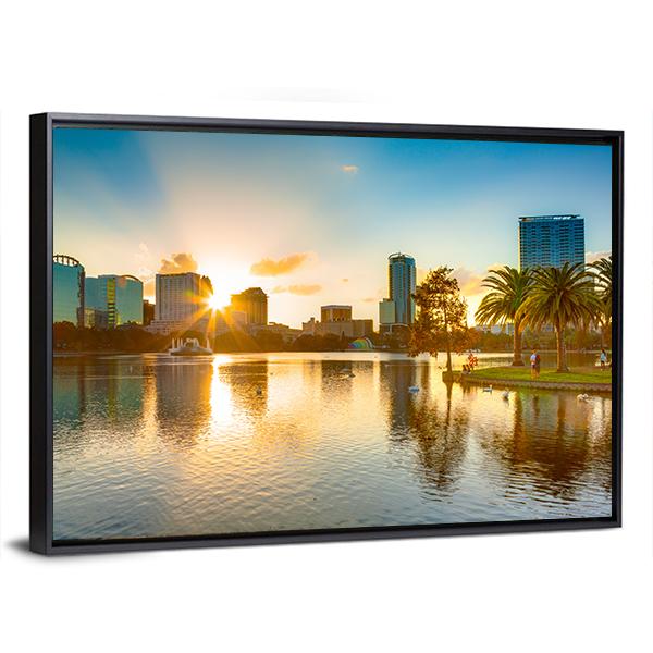 Sunset At Orlando Panoramic Canvas Wall Art-1 Piece-36" x 12"-Tiaracle