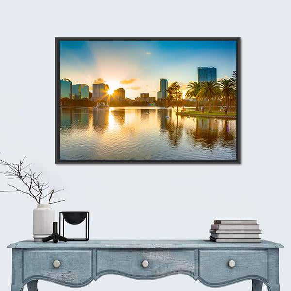 Sunset At Orlando Panoramic Canvas Wall Art-1 Piece-36" x 12"-Tiaracle