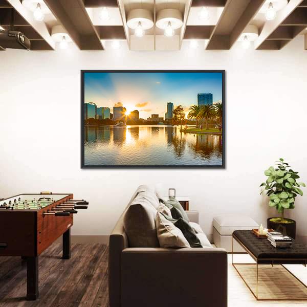 Sunset At Orlando Panoramic Canvas Wall Art-1 Piece-36" x 12"-Tiaracle