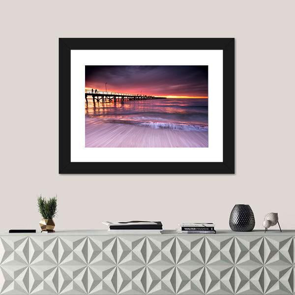 Sunset At Semaphore Beach Canvas Wall Art-1 Piece-Framed Print-20" x 16"-Tiaracle