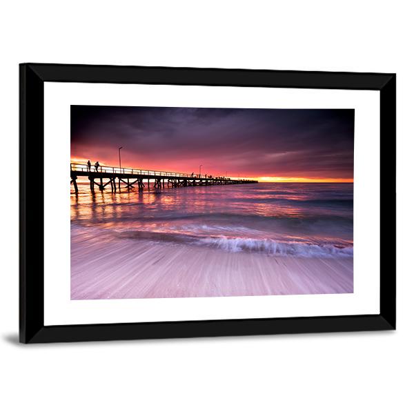 Sunset At Semaphore Beach Canvas Wall Art-3 Horizontal-Gallery Wrap-25" x 16"-Tiaracle