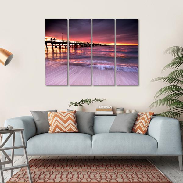 Sunset At Semaphore Beach Canvas Wall Art-4 Horizontal-Gallery Wrap-34" x 24"-Tiaracle
