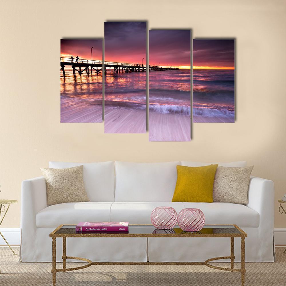 Sunset At Semaphore Beach Canvas Wall Art-4 Pop-Gallery Wrap-50" x 32"-Tiaracle