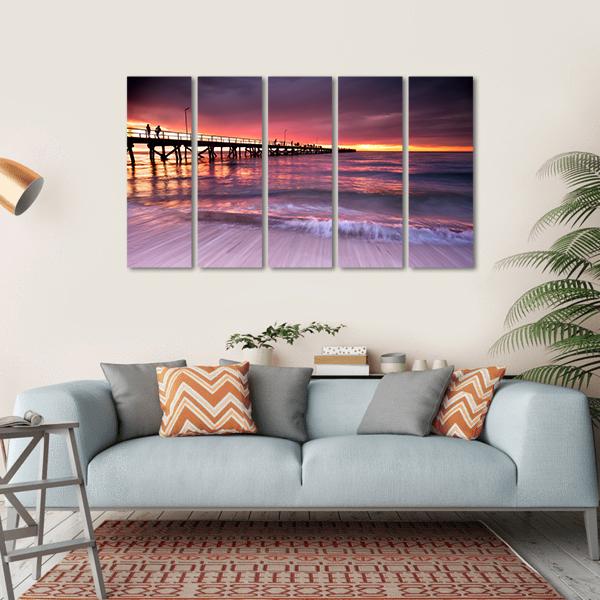 Sunset At Semaphore Beach Canvas Wall Art-5 Horizontal-Gallery Wrap-22" x 12"-Tiaracle