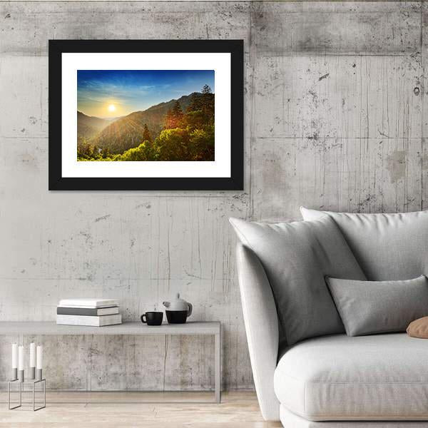 Sunset At The Newfound Gap In The Great Smoky Mountains Canvas Wall Art-3 Horizontal-Gallery Wrap-25" x 16"-Tiaracle