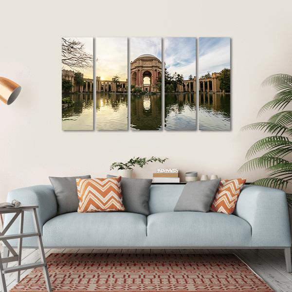 Sunset At The Palace Of Fine Arts Canvas Wall Art-5 Horizontal-Gallery Wrap-22" x 12"-Tiaracle